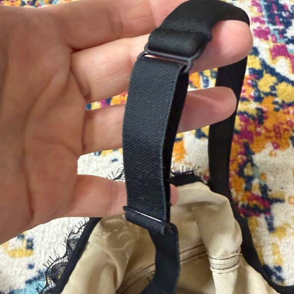 Cacique Unlined Full Coverage Lace Underwired Bra Womens Size 42DD Black Sexy - Picture 3 of 7